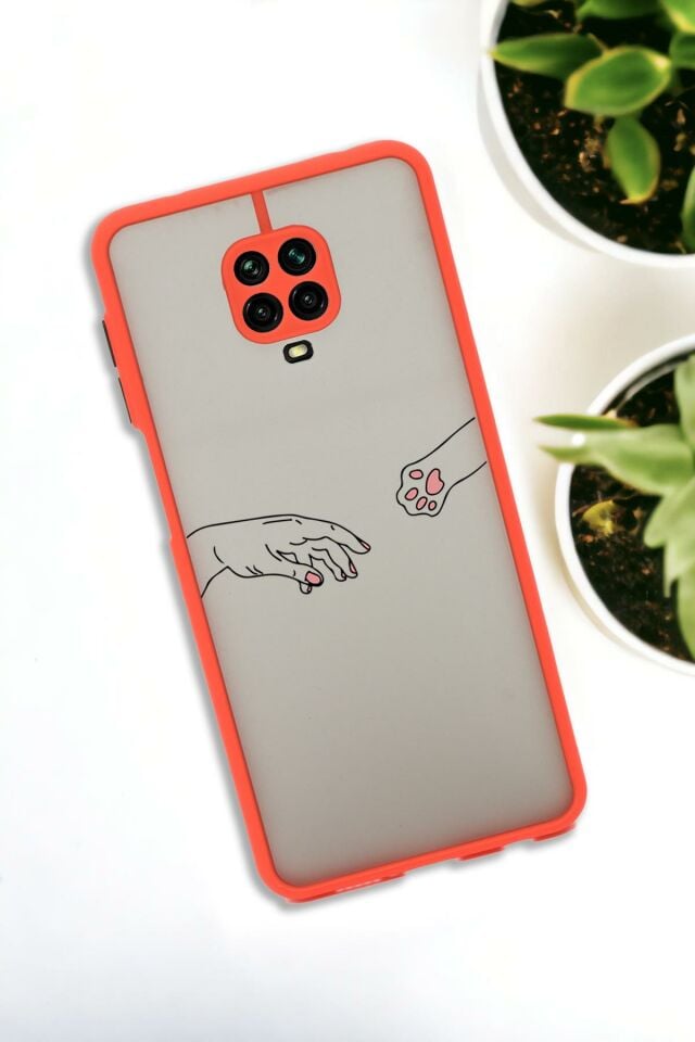 Xiaomi Redmi Note 9 Pro Uyumlu Hand and Paw Desenli Buzlu Şeffaf Lüx Telefon Kılıfı