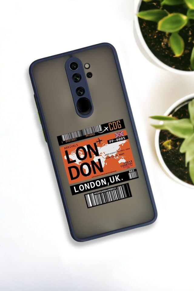 Xiaomi Redmi Note 8 Pro Uyumlu London Yaprak Desenli Buzlu Şeffaf Lüx Telefon Kılıfı