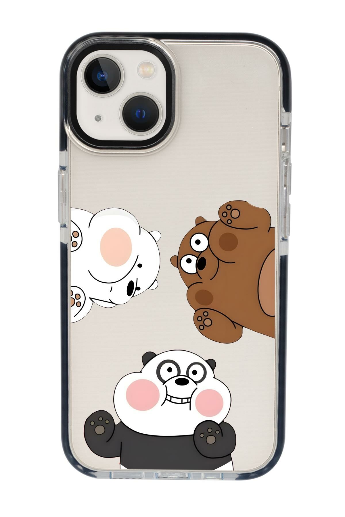 iPhone 15 Uyumlu Cute Animals Desenli Candy Bumper Silikonlu Telefon Kılıfı