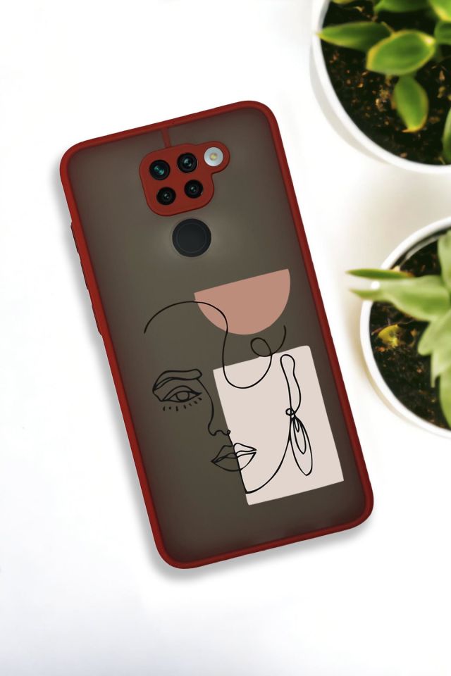 Xiaomi Redmi Note 9 Uyumlu Women Art Desenli Buzlu Şeffaf Lüx Telefon Kılıfı