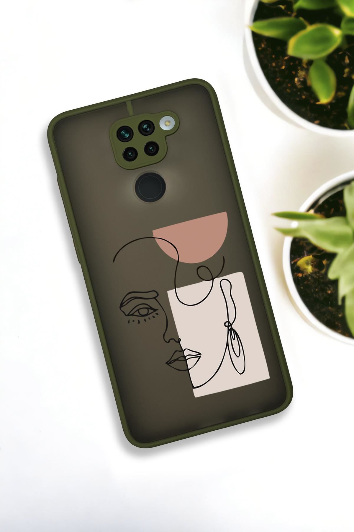 Xiaomi Redmi Note 9 Uyumlu Women Art Desenli Buzlu Şeffaf Lüx Telefon Kılıfı