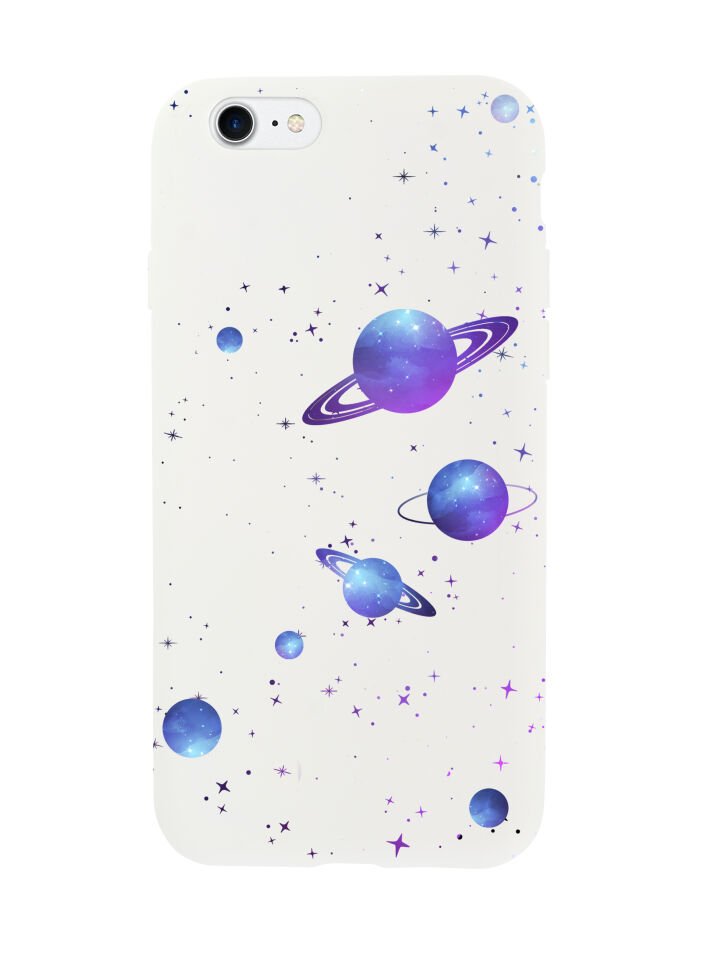 iPhone 8 Galaxy and Stars Premium Lansman Silikonlu Kılıf