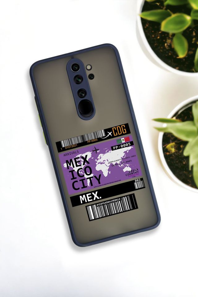 Xiaomi Redmi Note 8 Pro Uyumlu Mexico Ticket Desenli Buzlu Şeffaf Lüx Telefon Kılıfı