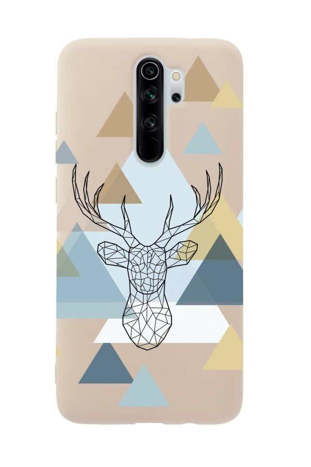 Xiaomi Redmi Note 8 Pro Polygon Deer Premium Silikonlu Telefon Kılıfı