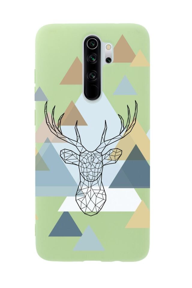 Xiaomi Redmi Note 8 Pro Polygon Deer Premium Silikonlu Telefon Kılıfı