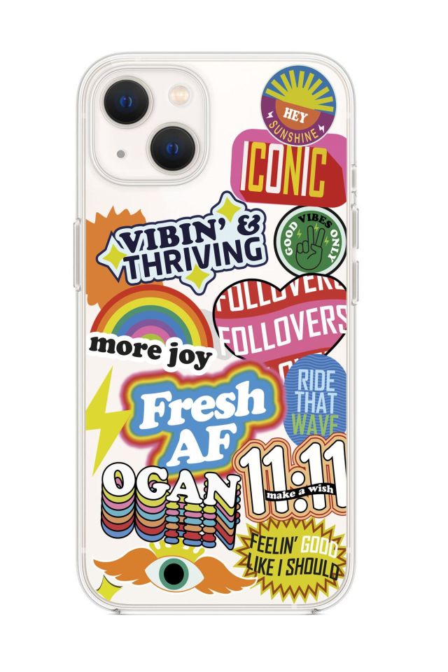 iPhone 13 Mini Fresh Desenli Premium Şeffaf Silikon Kılıf