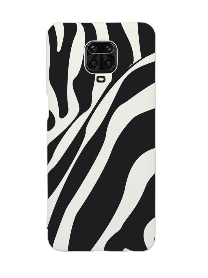 Xiaomi Redmi Note 9 Pro Zebra Desenli Premium Silikonlu Beyaz Telefon Kılıfı