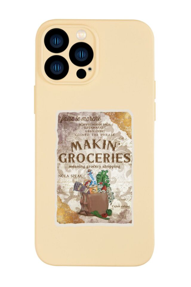 iPhone 13 Pro Max Makin Groceries Premium Silikonlu Telefon Kılıfı