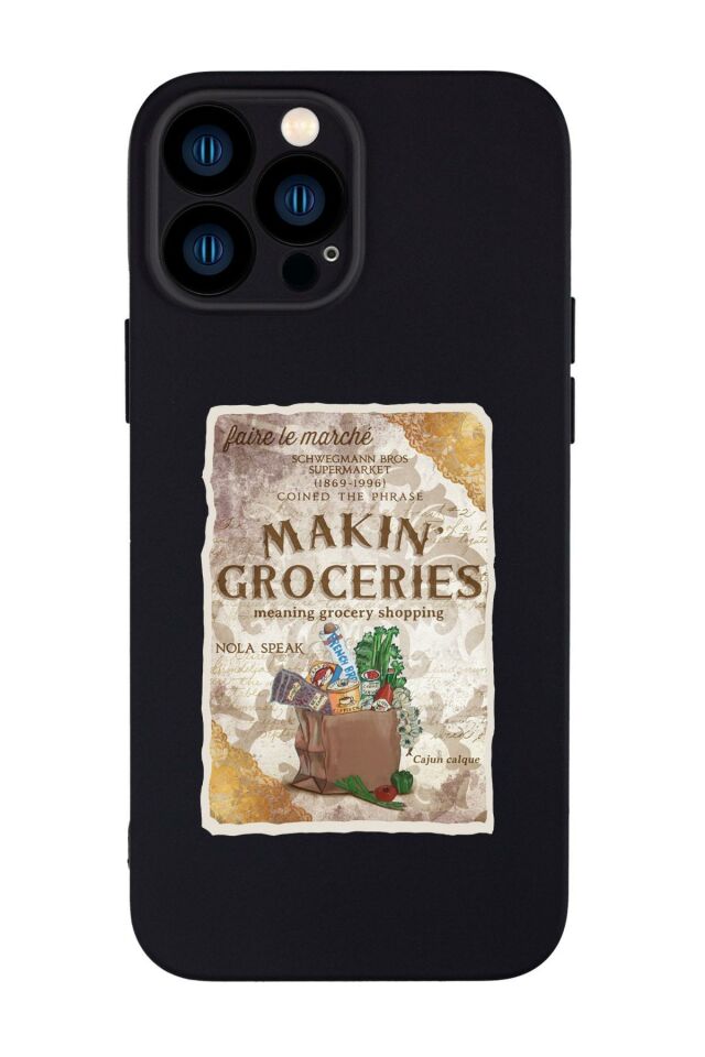 iPhone 13 Pro Max Makin Groceries Premium Silikonlu Telefon Kılıfı