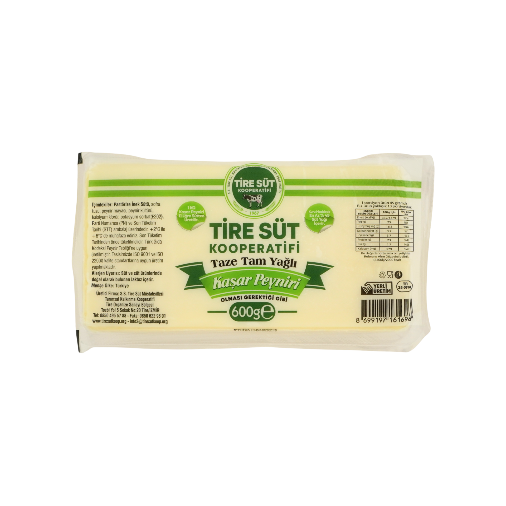 Taze Kaşar Peyniri 600g