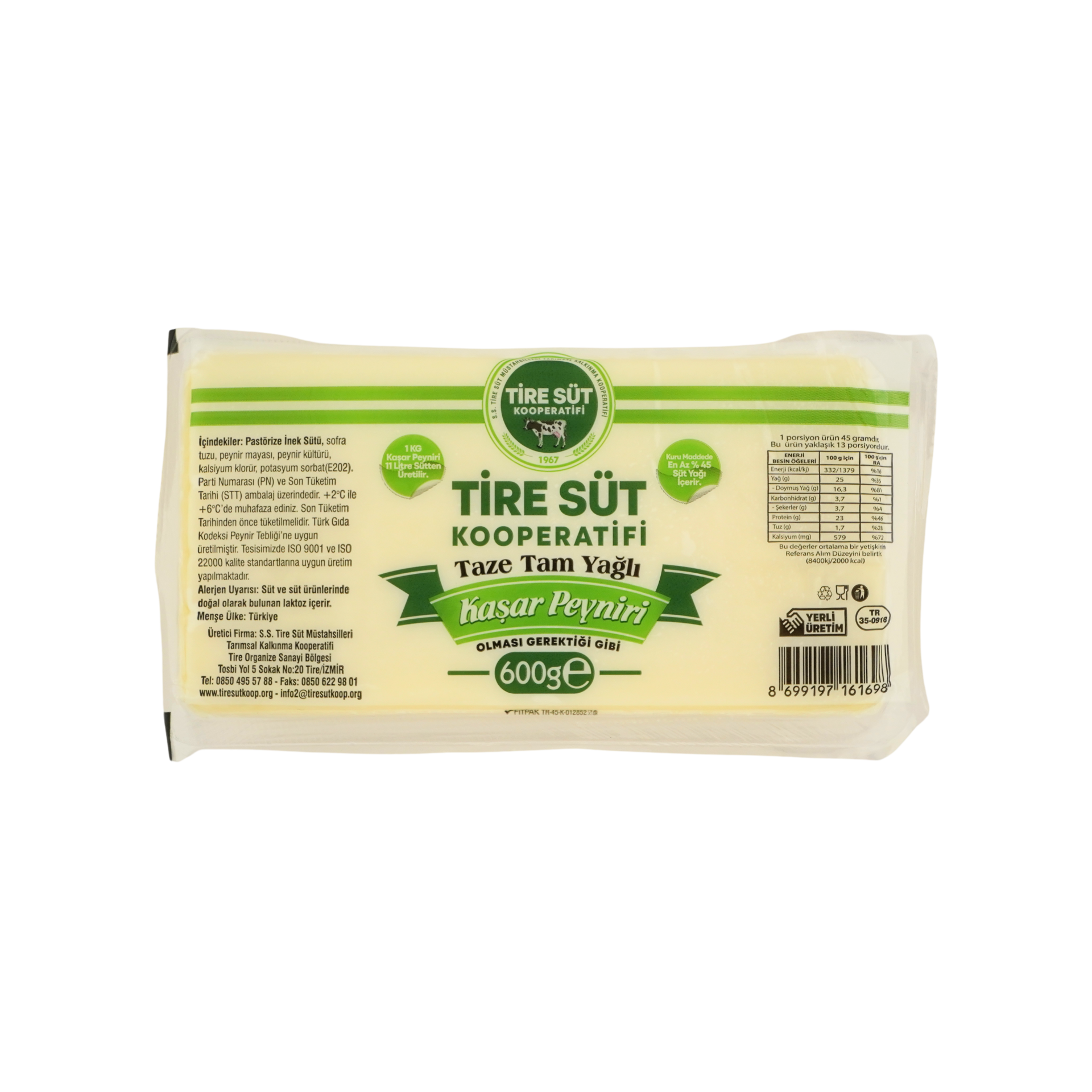 Taze Kaşar Peyniri 600g