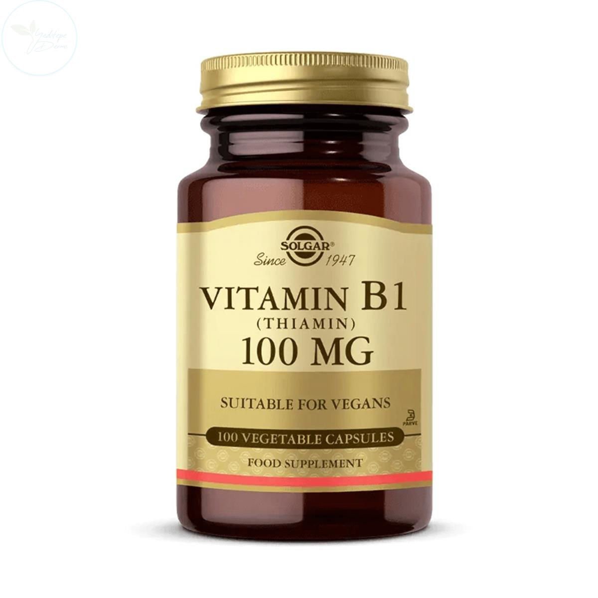 Solgar Vitamin B1 (Thiamin) 100 mg 100 Kapsül