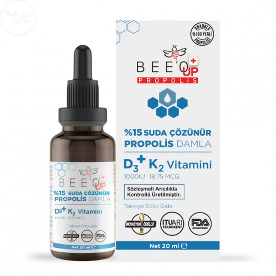 Beeo Up Propolis D3+K2 Vitamini %15 Suda Çözünür Damla 20 ml