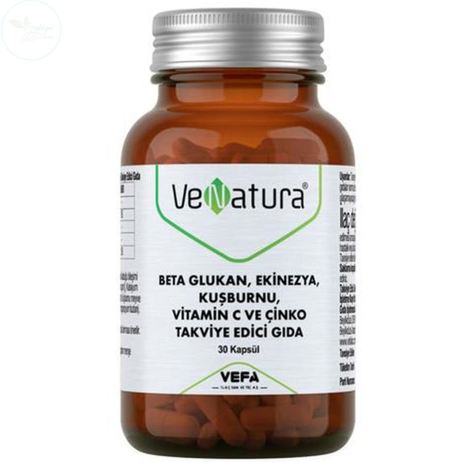 VeNatura Beta Glukan, Ekinezya, Kuşburnu, Vitamin C ve Çinko 30 Kapsül