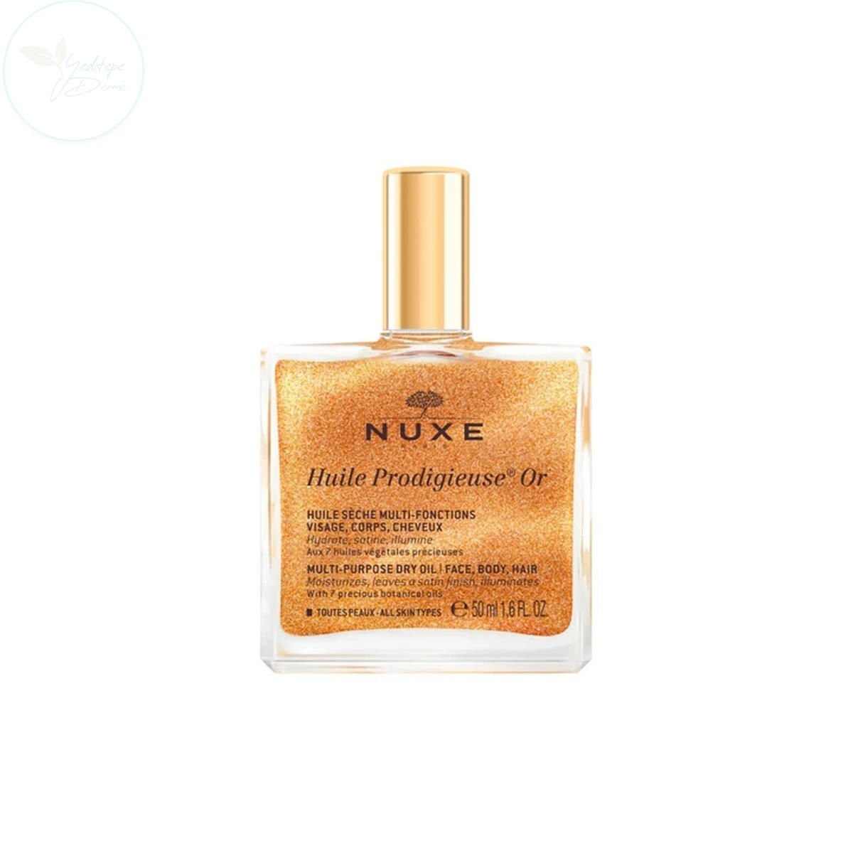 NUXE Altın Parıltılı Çok Amaçlı Kuru Yağ (Yüz, Vücut, Saç) 50 ml