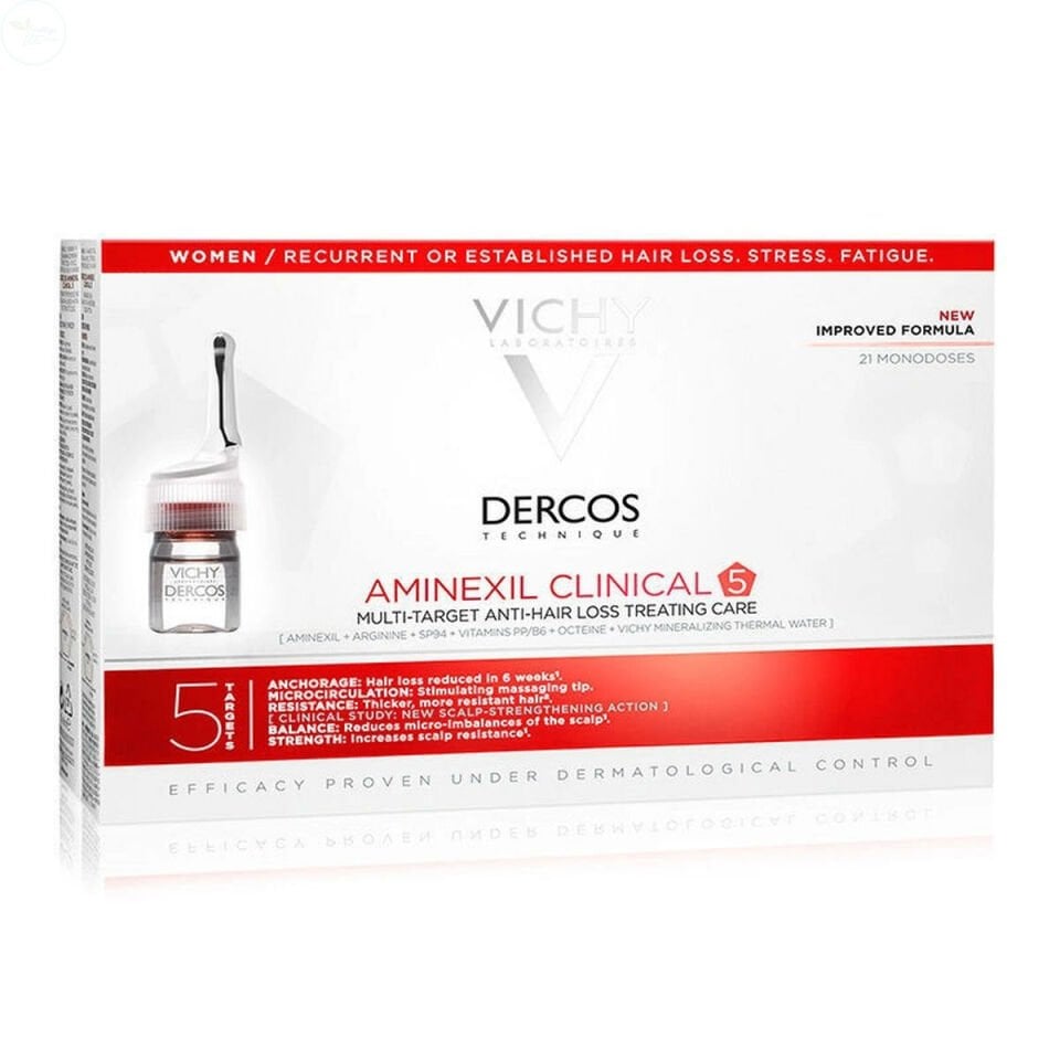 Vichy Dercos Aminexil Clinical 5 21x6ml - Kadınlar için Saç Dökülmesine Karşı Serum