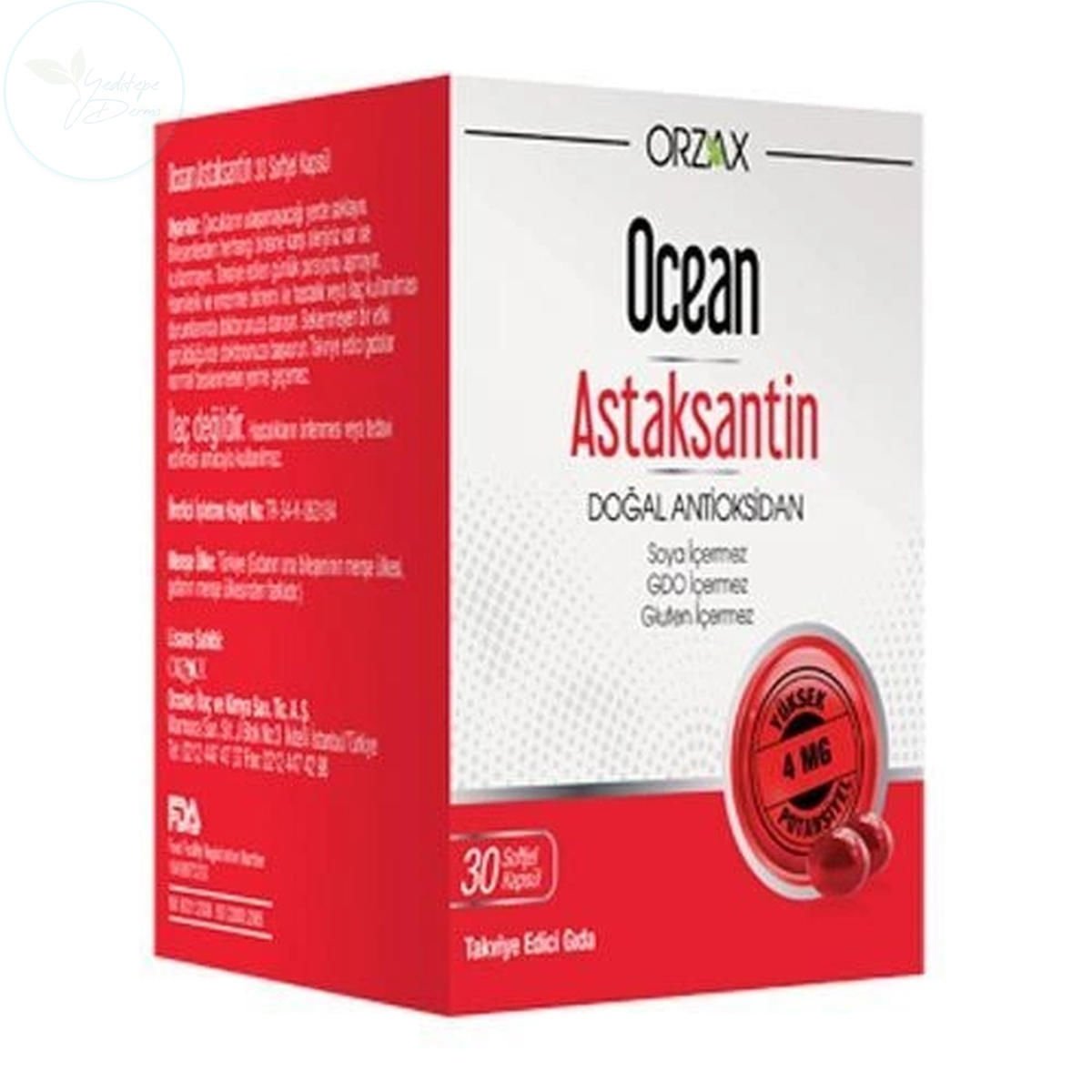 Orzax Ocean Astaksantin 30 Kapsül