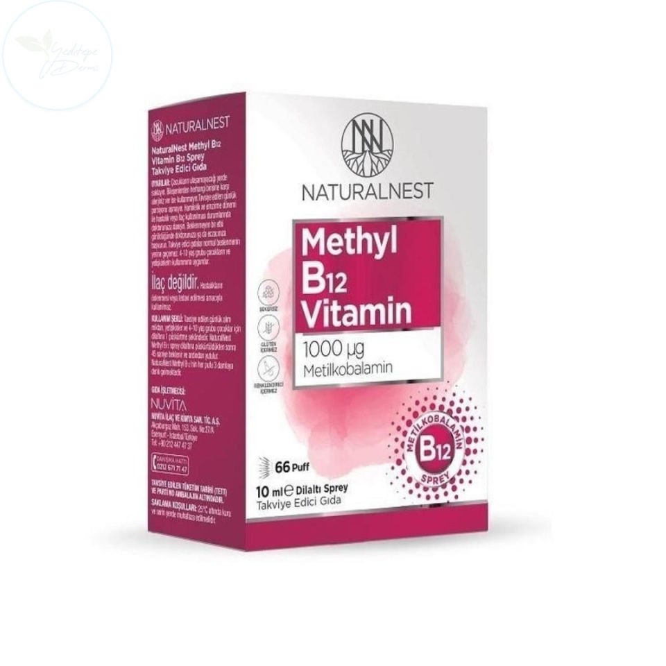 Naturalnest Methyl B12 Vitamin 1000 μg 10 ml Dilaltı Sprey