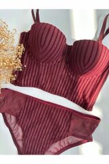 Simli Destekli Bralet Takım pudra - 80B