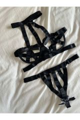 Harness Lastikli Kurdela detaylı Sütyen Takımı
