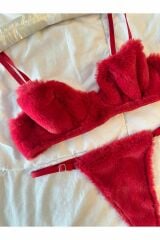 Yılbaşı Özel Peluş Sütyen Tanga Takım
