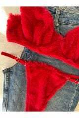 Yılbaşı Özel Peluş Sütyen Tanga Takım