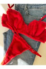Yılbaşı Özel Peluş Sütyen Tanga Takım