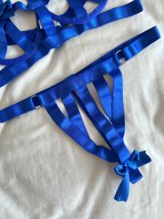 LAcivert harness lastik sütyen takım 90