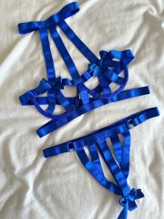 LAcivert harness lastik sütyen takım 90