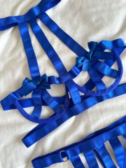 LAcivert harness lastik sütyen takım 90