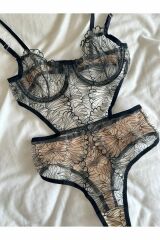 Beyaz desenli bodysuit KIRMIZI - 85B