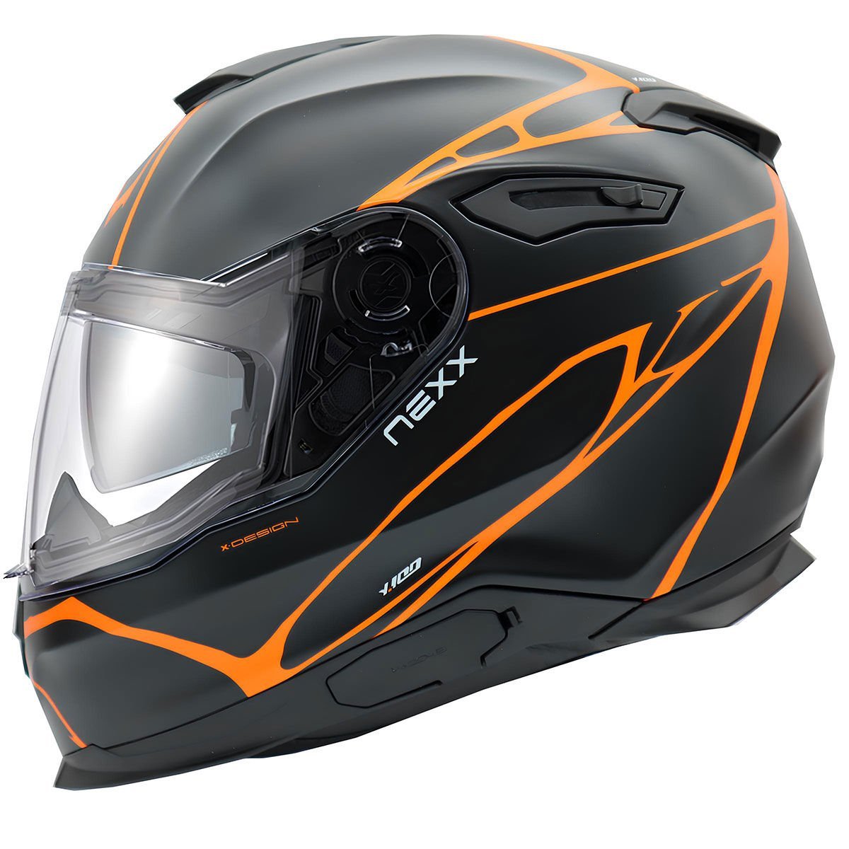 NEXX Y.100 B-SIDE MAT SİYAH-TURUNCU KASK