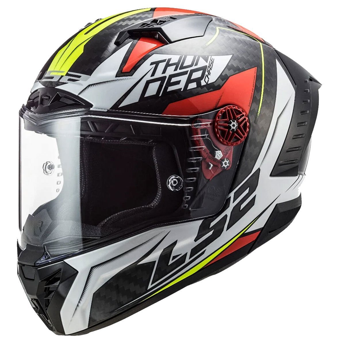 LS2 THUNDER KARBON CHASE BEYAZ-KIRMIZI KASK