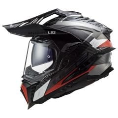 LS2 EXPLORER C KARBON FRONTIER TITANIUM-KIRMIZI KASK