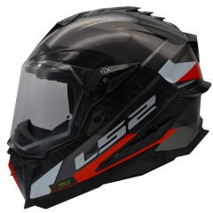 LS2 EXPLORER C KARBON FRONTIER TITANIUM-KIRMIZI KASK