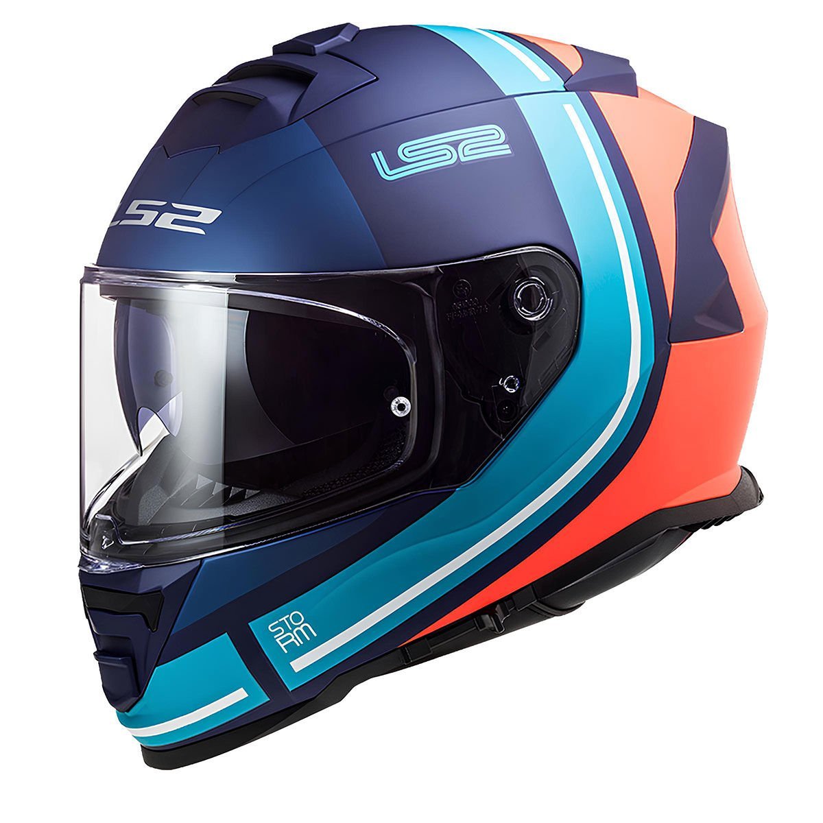 LS2 STORM 2 SLANT MAT MAVİ-TURUNCU KASK