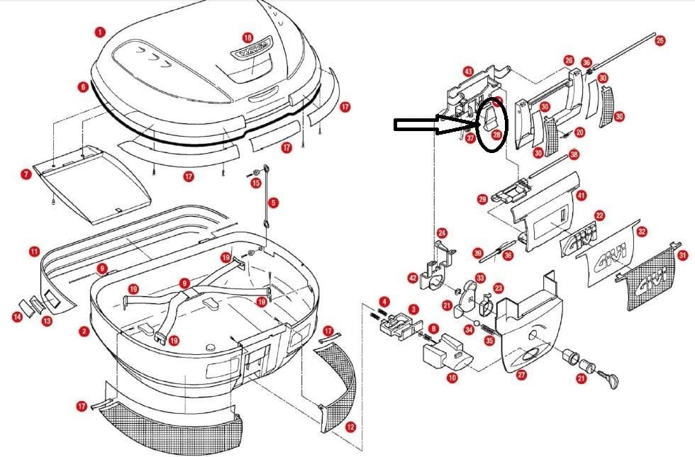 GIVI Z611 ÇANTA DÜĞMESİ E52