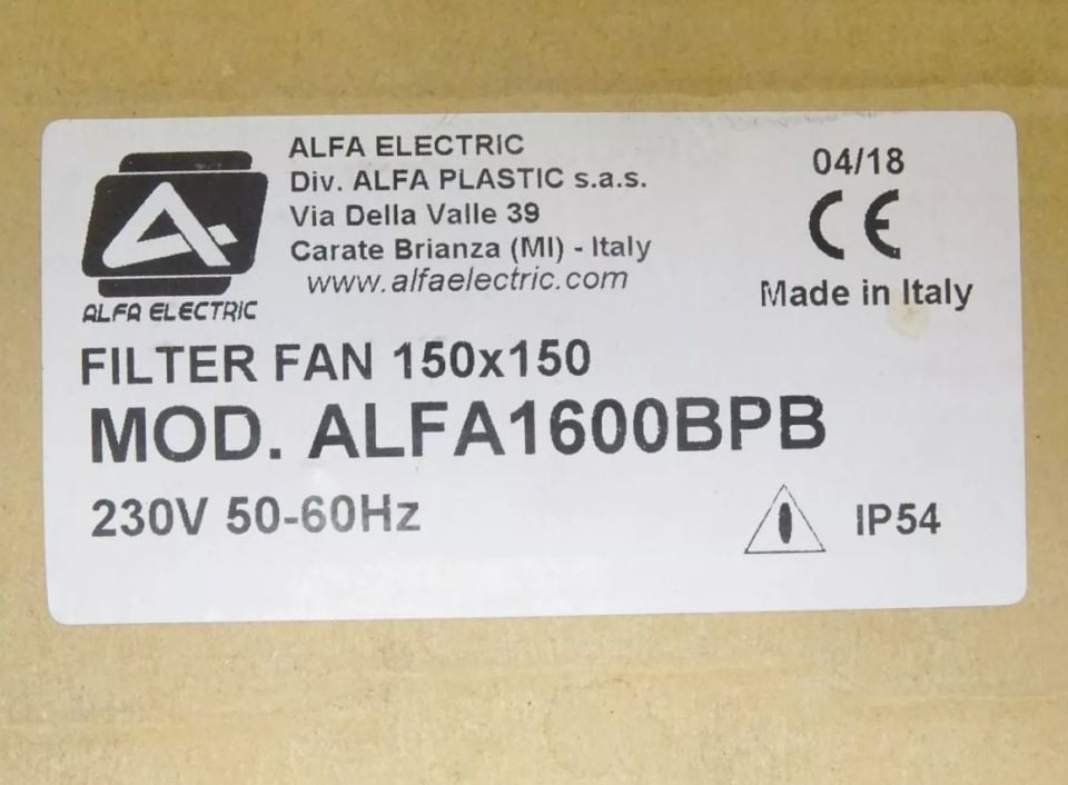 ALFA  ALFA1600 BPB ELEKTRİKLİ FİLTRE FAN