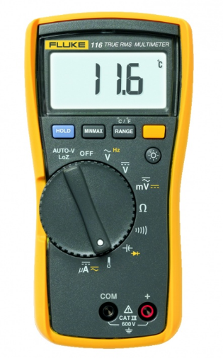 Fluke 116 Sıcaklık ve Mikroamper ölçme özellikli HVAC Multimetre