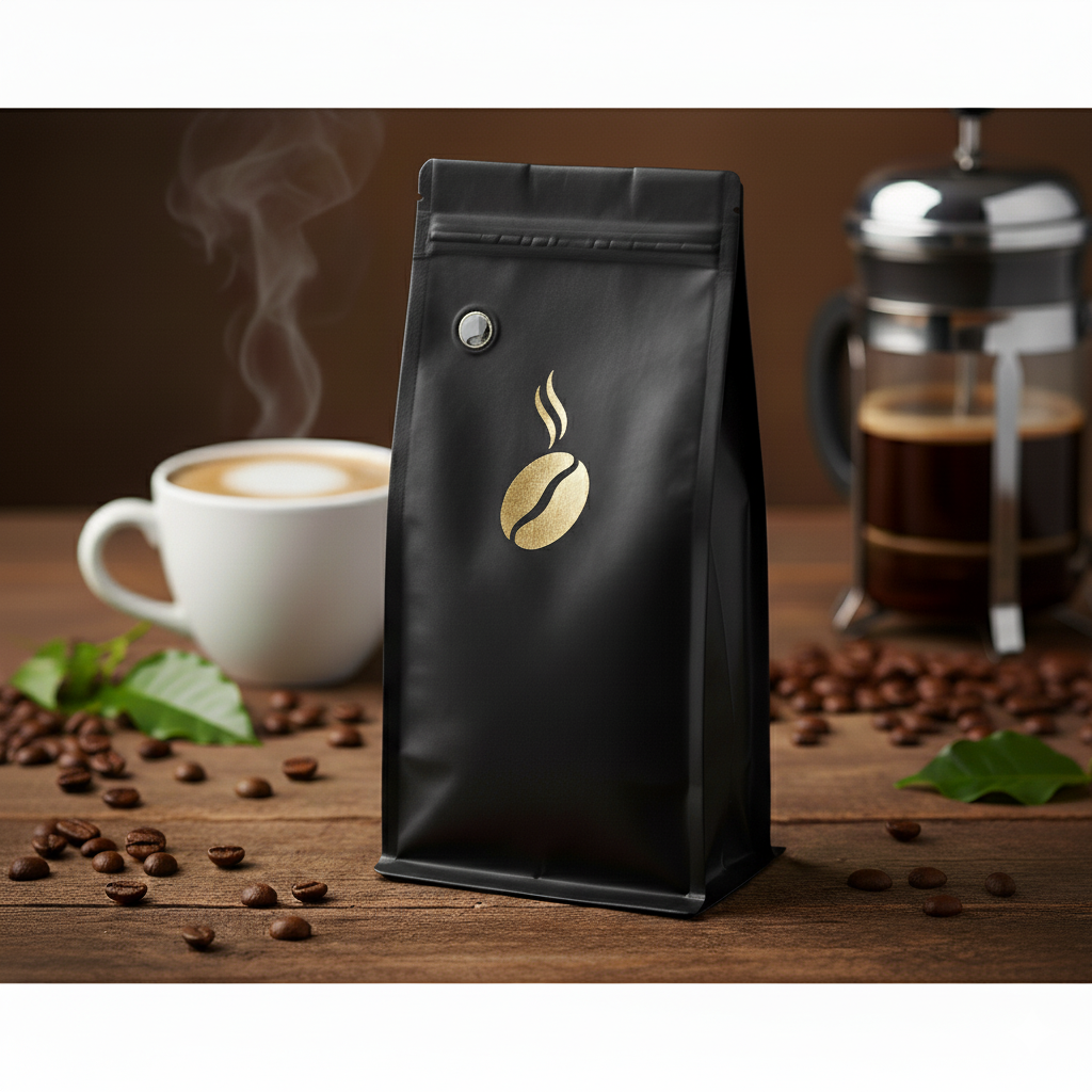 Kahve İçin Valfli Doypack