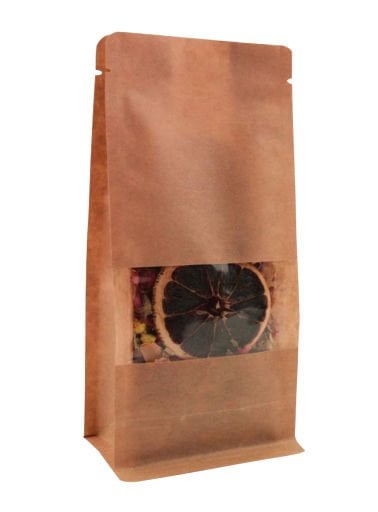 Kraft Pencereli Flat Bottom