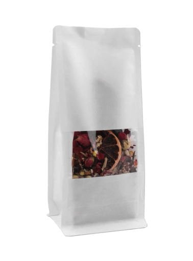 Beyaz Kraft Pencereli Flat Bottom