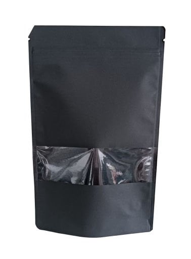 Siyah Kraft Pencereli Doypack