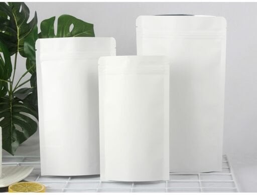 Beyaz Kraft Metalize Kilitli Doypack