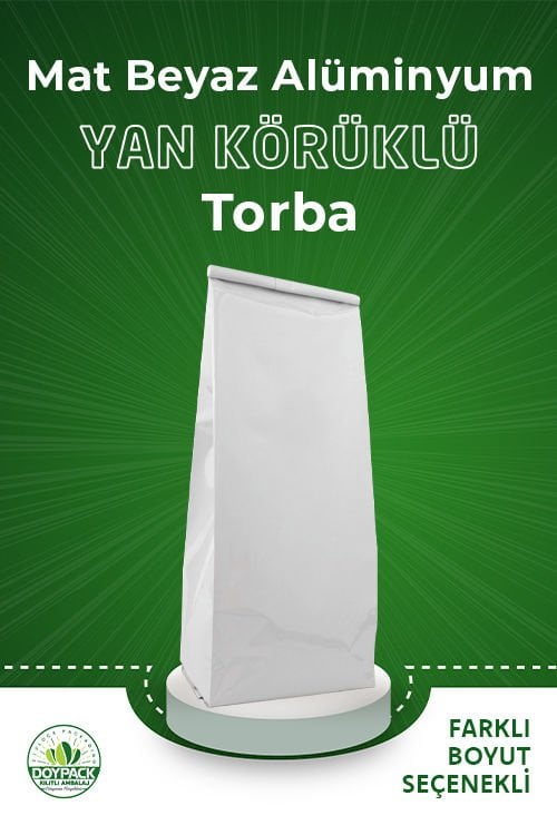 Mat Beyaz Alüminyum Yan Körüklü Torba 2000 - 7.5x20cm