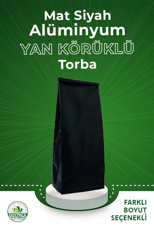 Mat Siyah Alüminyum Yan Körüklü Torba