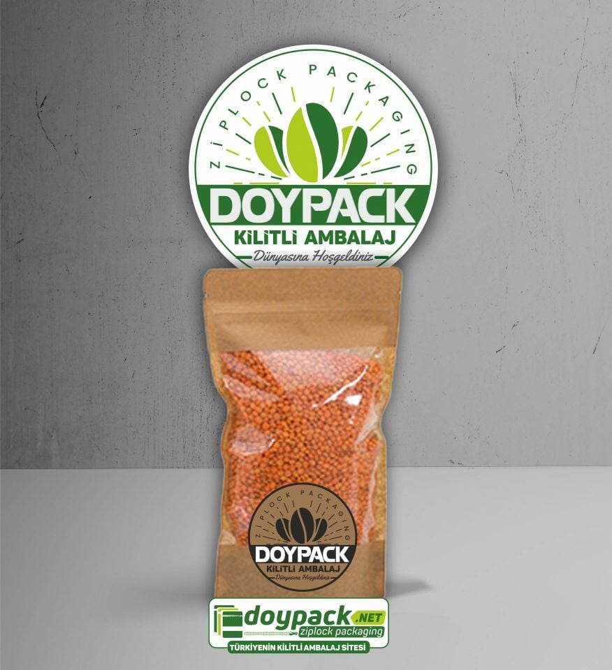 Geniş Pencereli Kraft Kilitli Doypack