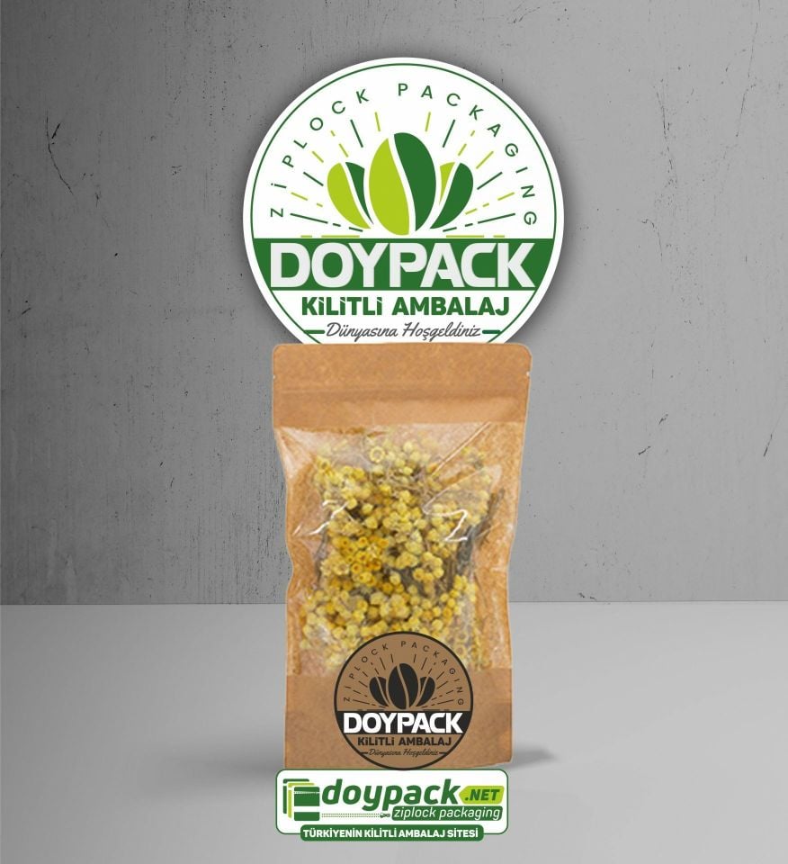 Geniş Pencereli Kraft Kilitli Doypack