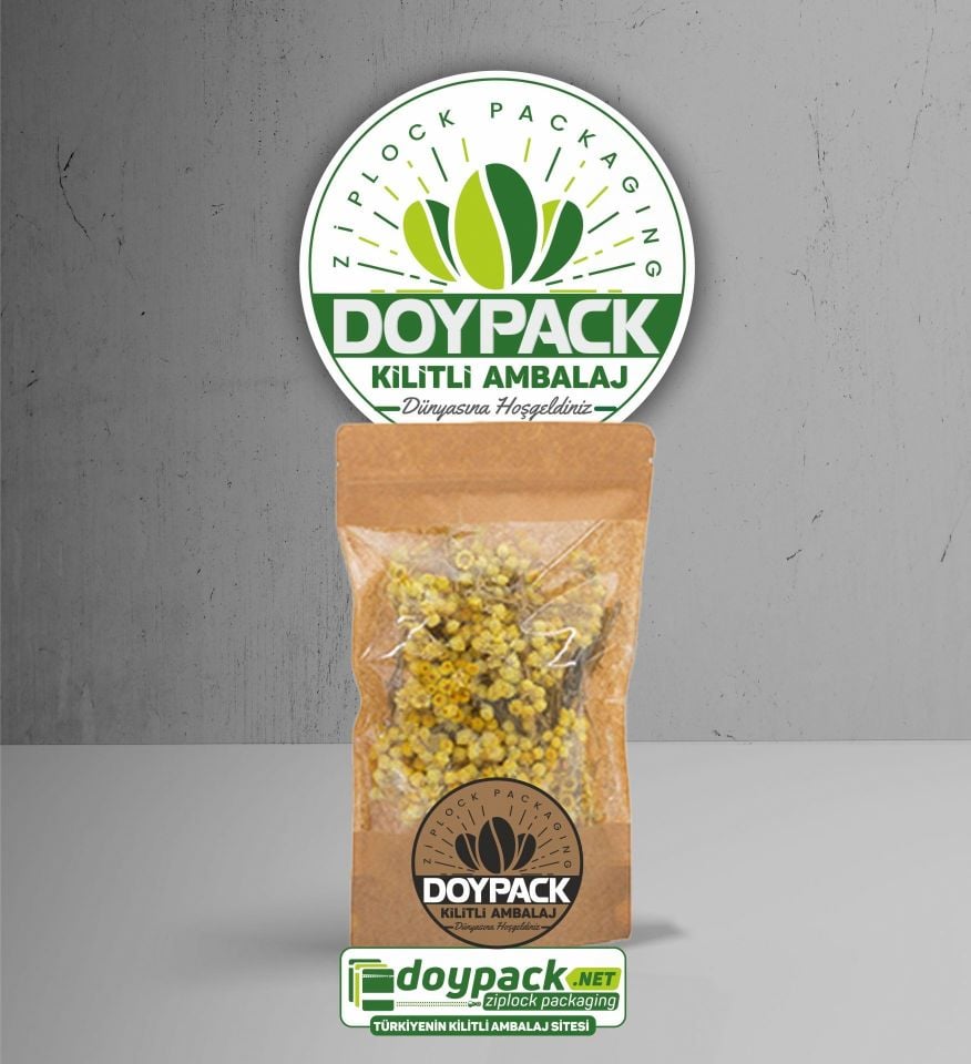 Geniş Pencereli Kraft Kilitli Doypack 500 - 13x22.5cm