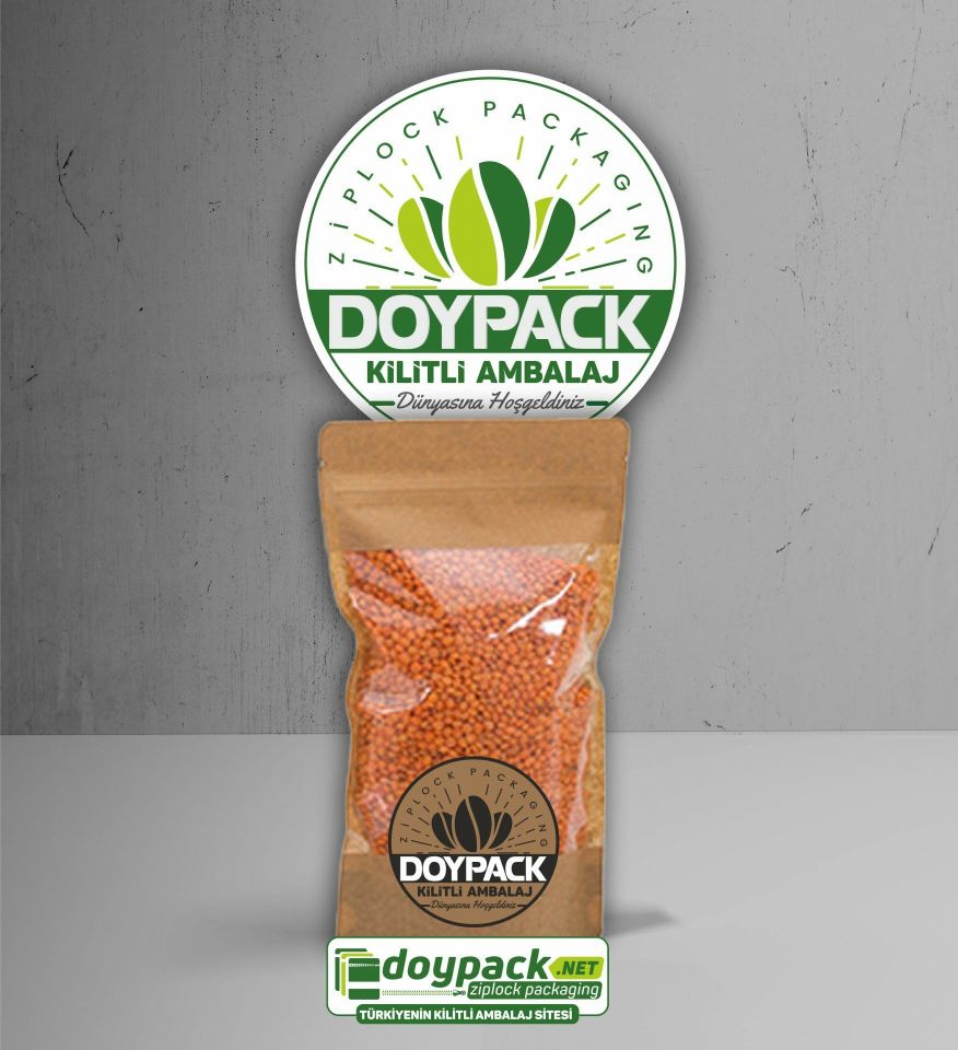 Geniş Pencereli Kraft Kilitli Doypack 250 - 20x30cm